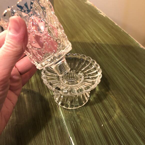 Partylite Vintage Quilted Crystal Pair Votive and Taper Candle Holders - Picture 2 of 5